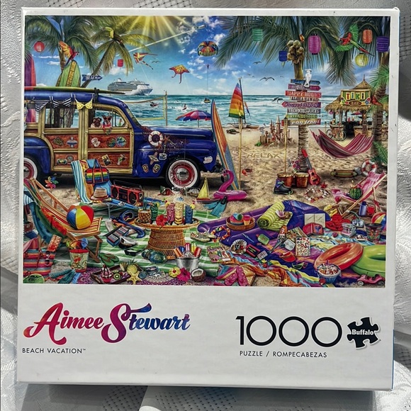 🔴2/$20🔴Buffalo Games  Aimee Stewart  Beach Vacation 1000 Piece Jigsaw Puzzle - Picture 1 of 4